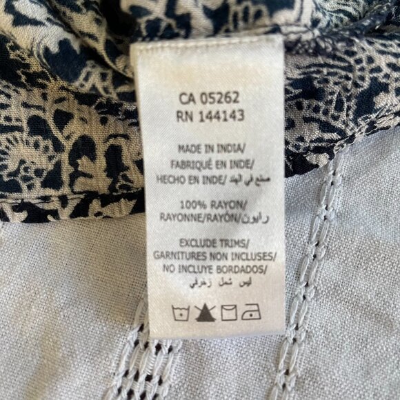 California Moonrise Dress or long tunic Navy Blue White Bohemian Size XS - Picture 11 of 12